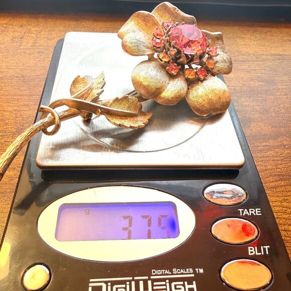 VTG Sarah Coventry Silver Tone Pink Rhinestone Flower Brooch – Large Statement F - Picture 5 of 7